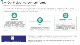 Devops consulting proposal it devops project agreement terms