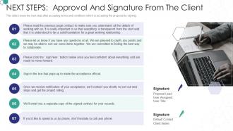 Devops consulting proposal it next steps approval and signature from the client
