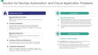 Devops consulting proposal it solution for devops automation ppt styles gallery