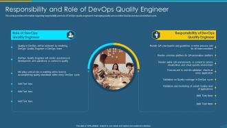 Devops qa and testing revamping responsibility and role of devops quality engineer