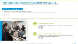 Devops quality assurance and testing it addressing skills essential for quality engineer in devops contd