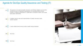 Devops quality assurance and testing it agenda for devops quality assurance and testing it