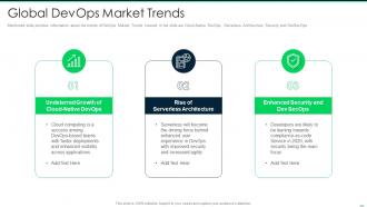 Devops tools global devops market trends ppt slides template