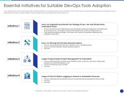 Devops tools selection process it essential initiatives for suitable devops tools adoption ppt show