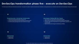 Devsecops Best Practices For Secure Devsecops Transformation Phase Five Execute On Devsecops
