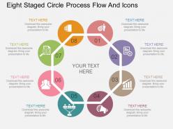 Df eight staged circle process flow and icons flat powerpoint design