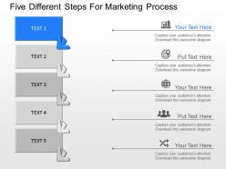 Dg five different steps for marketing process powerpoint template
