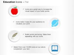 Dg red apple feather jupiter book ppt icons graphics