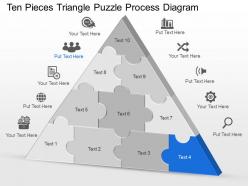 Dg ten pieces triangle puzzle process diagram powerpoint template