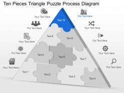 Dg ten pieces triangle puzzle process diagram powerpoint template