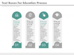 Dh four staged text boxes for education process flat powerpoint design