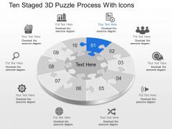 Dh Ten Staged 3d Puzzle Process With Icons Powerpoint Template
