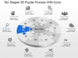 Dh ten staged 3d puzzle process with icons powerpoint template