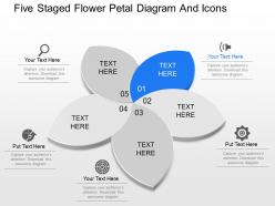 di Five Staged Flower Petal Diagram And Icons Powerpoint Template