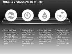 Di recycle and green energy icons with plug and water safety ppt icons graphics