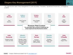 Diageo key management 2019