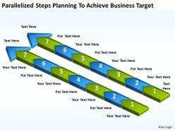 Diagram of business cycle parallelized steps planning to achieve target powerpoint slides