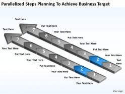 Diagram of business cycle parallelized steps planning to achieve target powerpoint slides