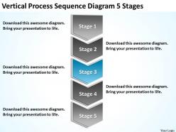 Diagram of business cycle vertical process sequence 5 stages powerpoint slides