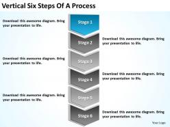 Diagram of business cycle vertical six steps process powerpoint slides