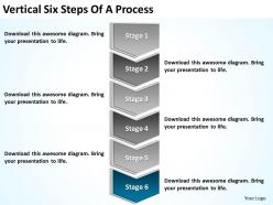 Diagram of business cycle vertical six steps process powerpoint slides