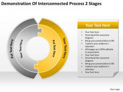 Diagram of the business cycle demonstration interconnected process 2 stages powerpoint templates
