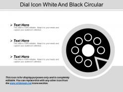 Dial icon white and black circular