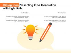 Dialog icon presenting idea generation with light bulb
