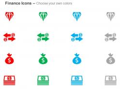 Diamond money exchange asset money ppt icons graphics