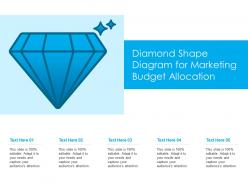 Diamond shape diagram for marketing budget allocation infographic template