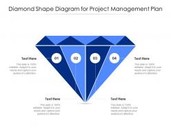 Diamond shape diagram for project management plan infographic template