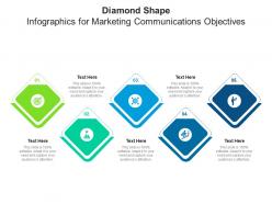 Diamond shape for marketing communications objectives infographic template