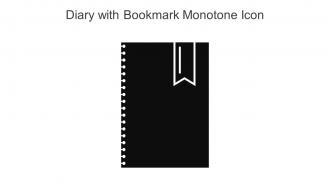 Diary With Bookmark Monotone Icon In Powerpoint Pptx Png And Editable Eps Format