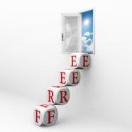 Dices in ladder form showing free way stock photo