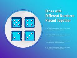 Dices with different numbers placed together