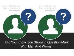 Did you know icon showing question mark with man and woman
