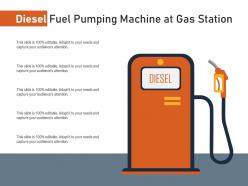 Diesel fuel pumping machine at gas station
