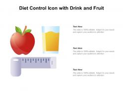 Diet control icon with drink and fruit