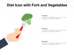 Diet icon with fork and vegetables