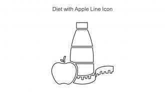 Diet With Apple Line Icon
