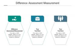 Difference assessment measurement ppt powerpoint presentation show icons cpb