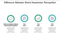 Difference between brand awareness recognition ppt powerpoint presentation visual aids portfolio cpb