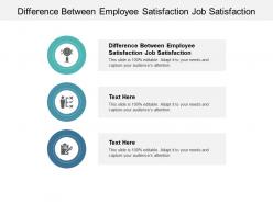 Difference between employee satisfaction job satisfaction ppt powerpoint presentation visual aids infographics cpb