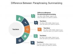 Difference between paraphrasing summarizing ppt powerpoint presentation professional templates cpb
