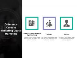 Difference content marketing digital marketing ppt powerpoint presentation layouts guidelines cpb