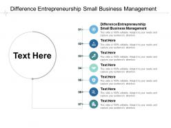 Difference entrepreneurship small business management ppt powerpoint presentation slides cpb