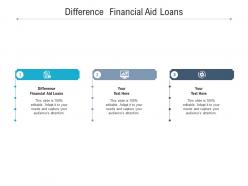 Difference financial aid loans ppt powerpoint presentation summary pictures cpb