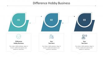 Difference Hobby Business Ppt Powerpoint Presentation Visual Aids Diagrams Cpb