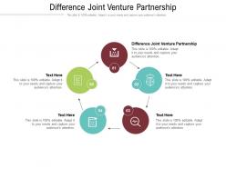 Difference joint venture partnership ppt powerpoint presentation infographics ideas cpb