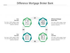 Difference mortgage broker bank ppt powerpoint presentation portfolio outline cpb